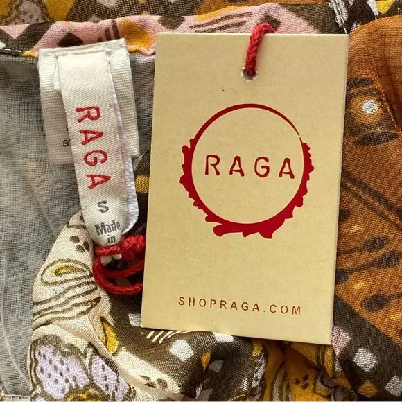 NWT RAGA Jenya Brown Boho Patchwork Maxi Dress Size Small - Picture 12 of 16